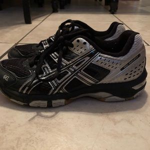 ASICS/Gel Volleyball Shoes/Black/Silv/Excellent!